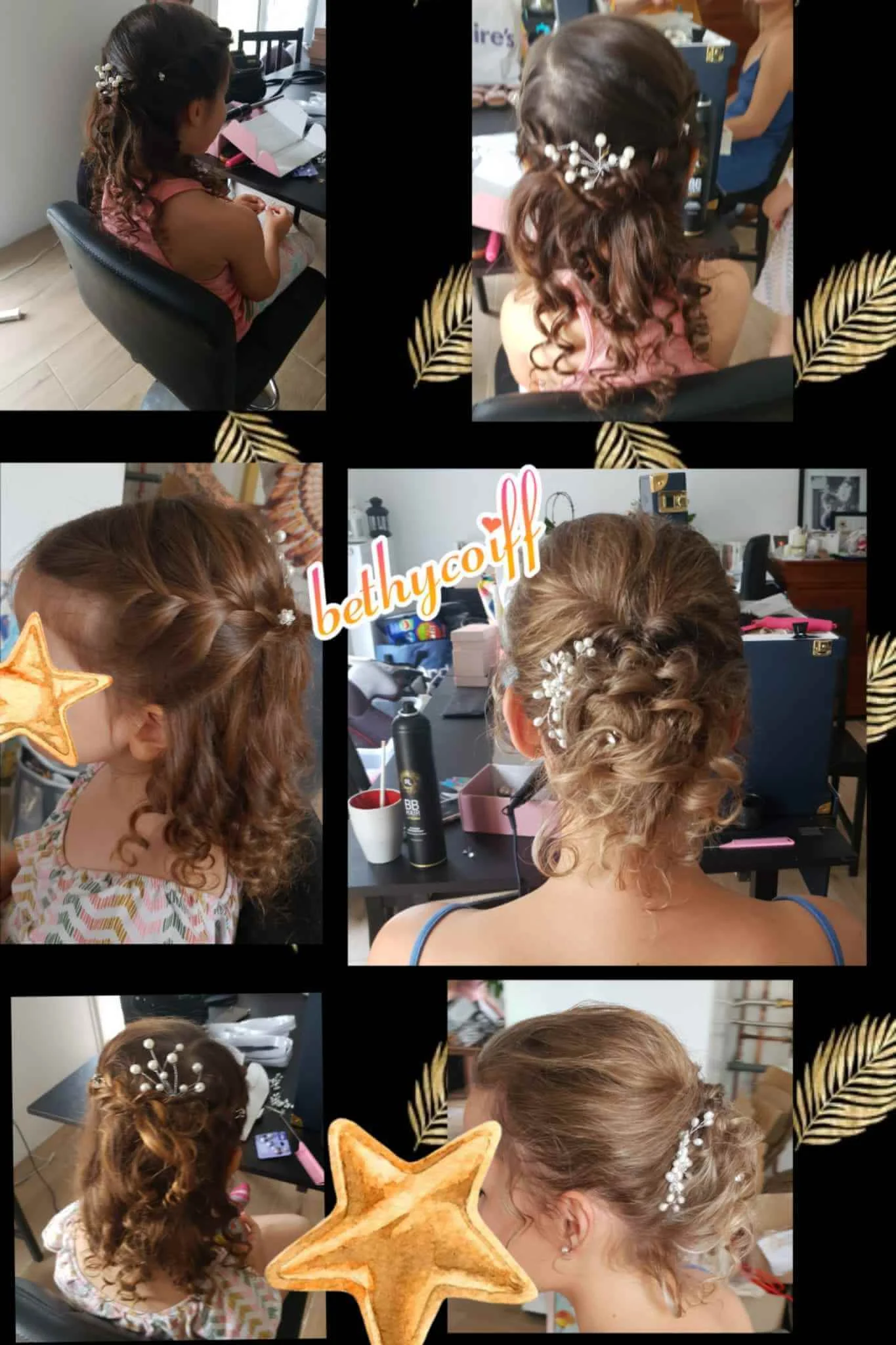 Coiffure avec finition brillante